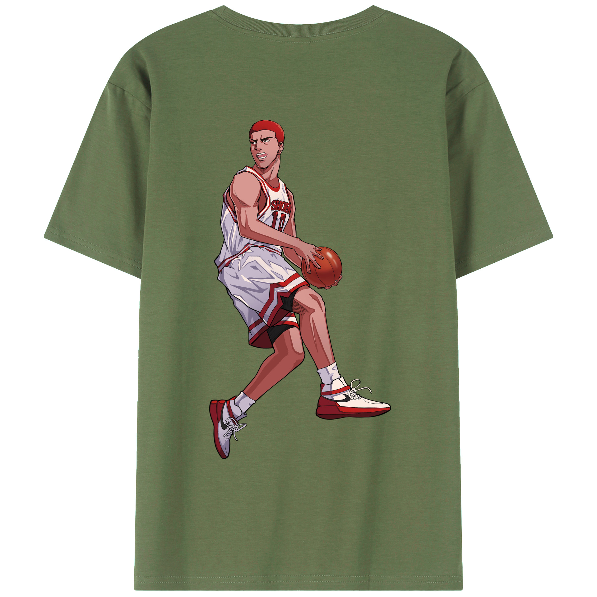 （画像用） SLAM DUNK／スラムダンク 綿100％ メンズ半袖Tシャツ（バックプリント） 通気性